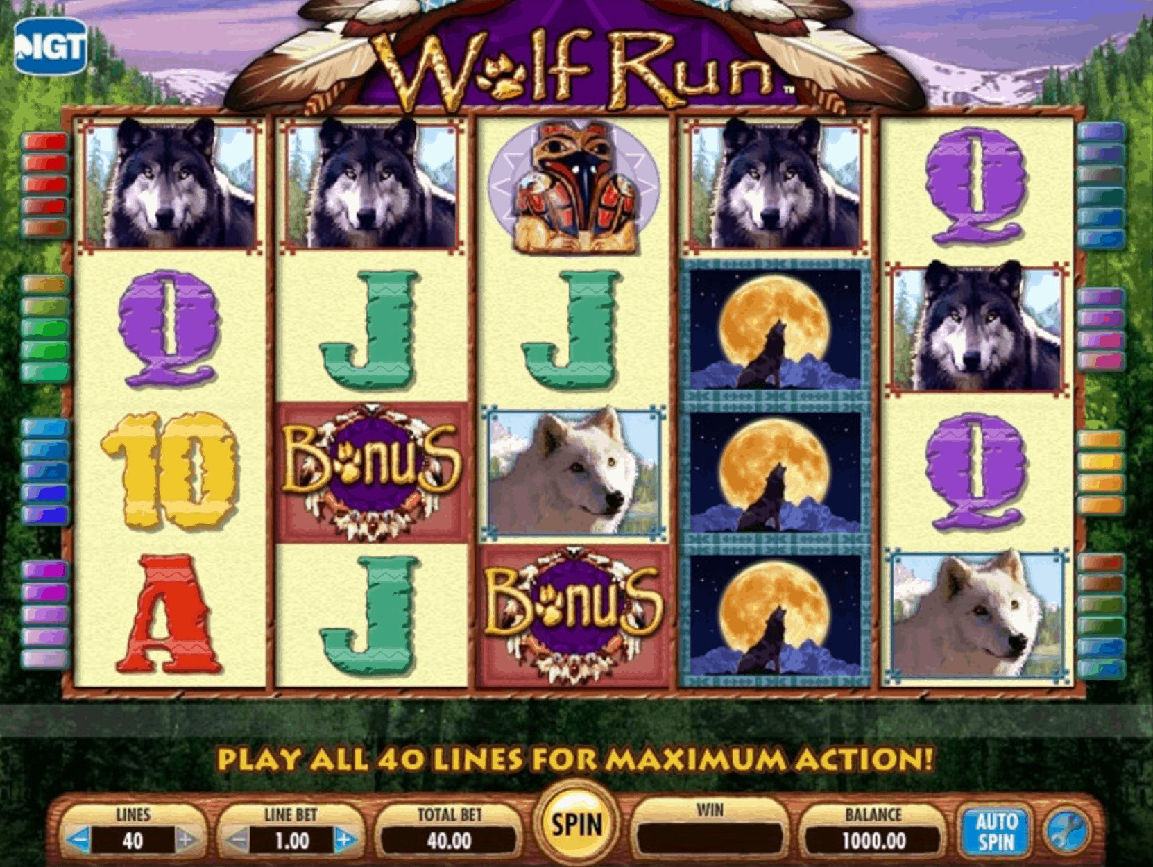 Free slot machine games wolf run